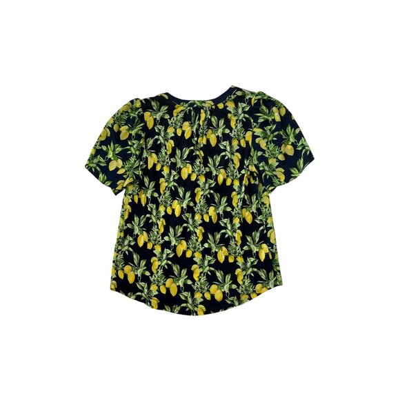 NWT Loft Womens Petite Lemon Print Short Sleeve Top Navy/Yellow Size SMALL 1768 - Picture 5 of 5